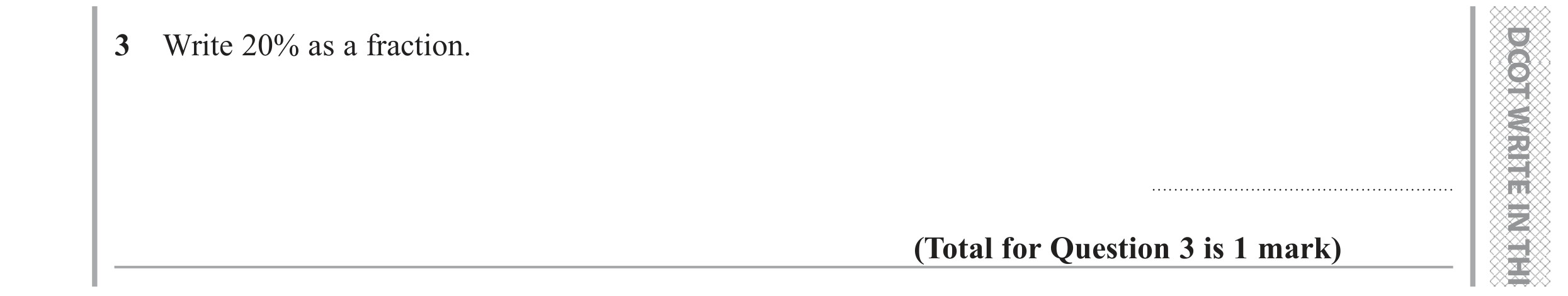 Question 3 — Fractions, Percentages — Edexcel GCSE June 2018