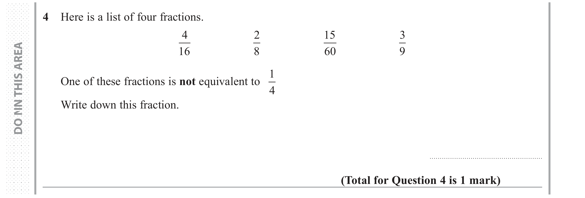 Question 4 — Fractions — Edexcel GCSE June 2018