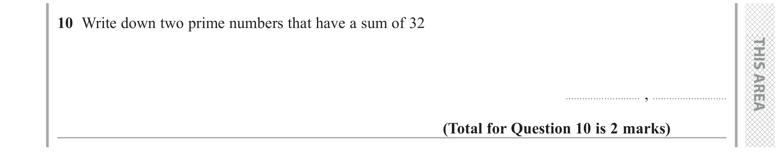 Question 10 — Numbers — Edexcel GCSE November 2018