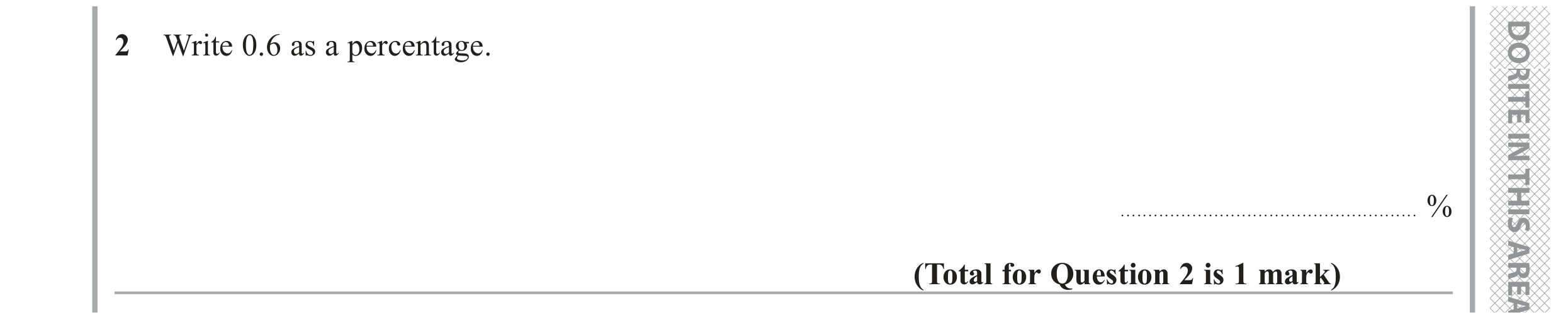 Question 2 — Percentages — Edexcel GCSE November 2018