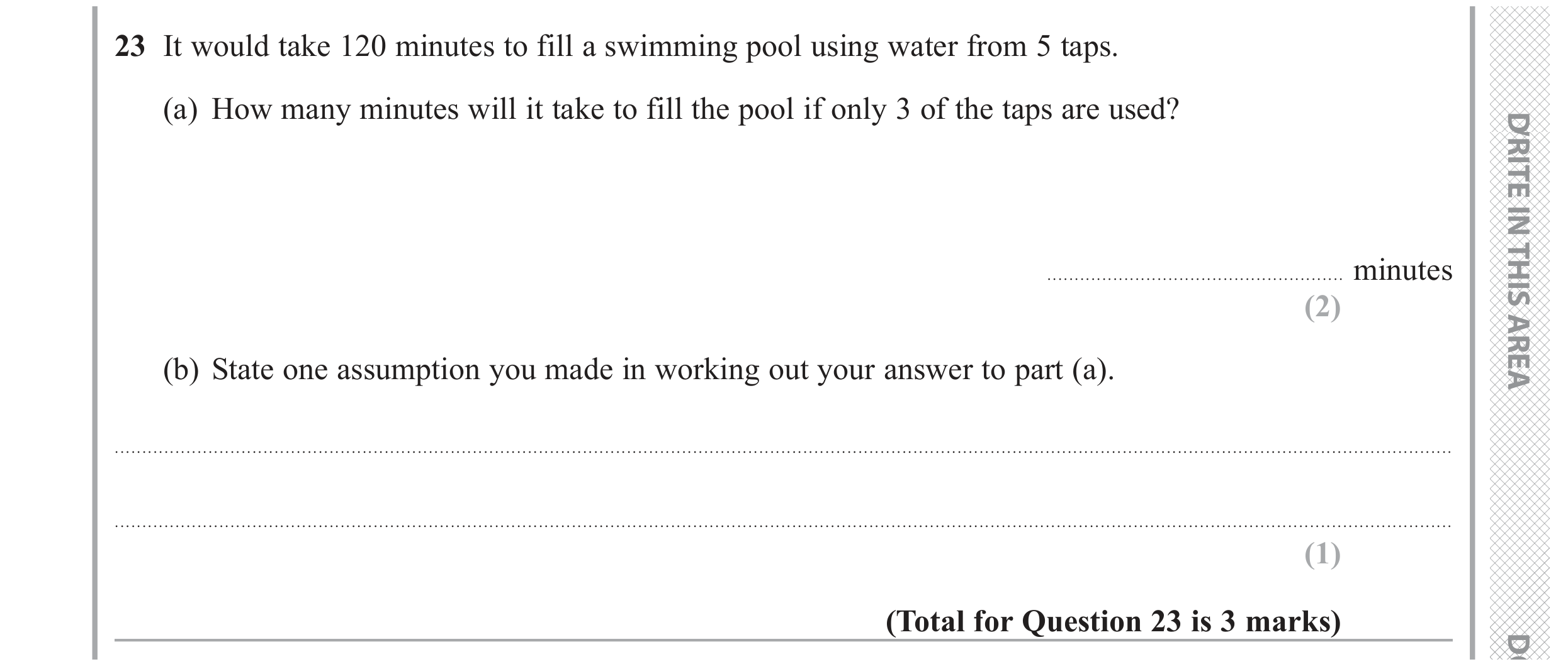 Question 23 — Stray — Edexcel GCSE November 2018