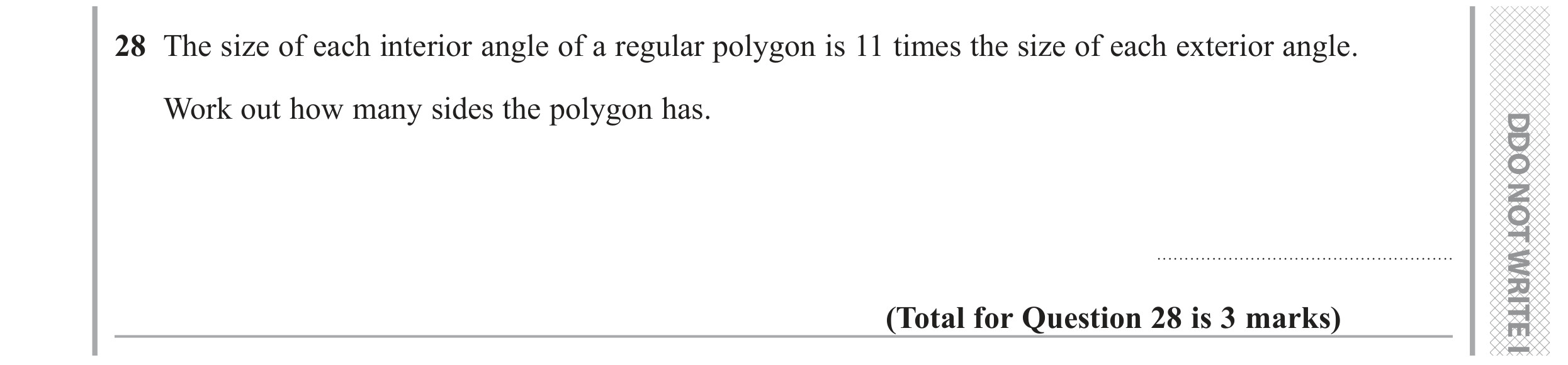 Question 28 — Angles — Edexcel GCSE November 2018