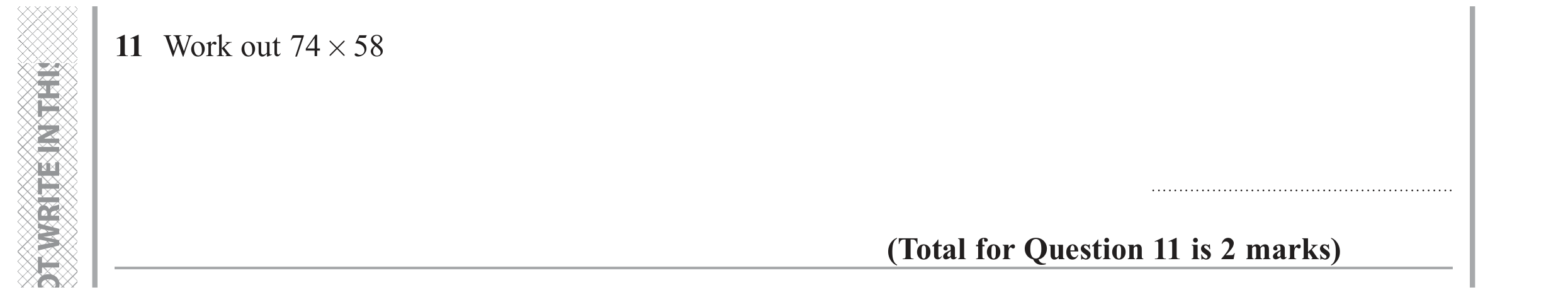 Question 11 — Multiplication — Edexcel GCSE June 2019