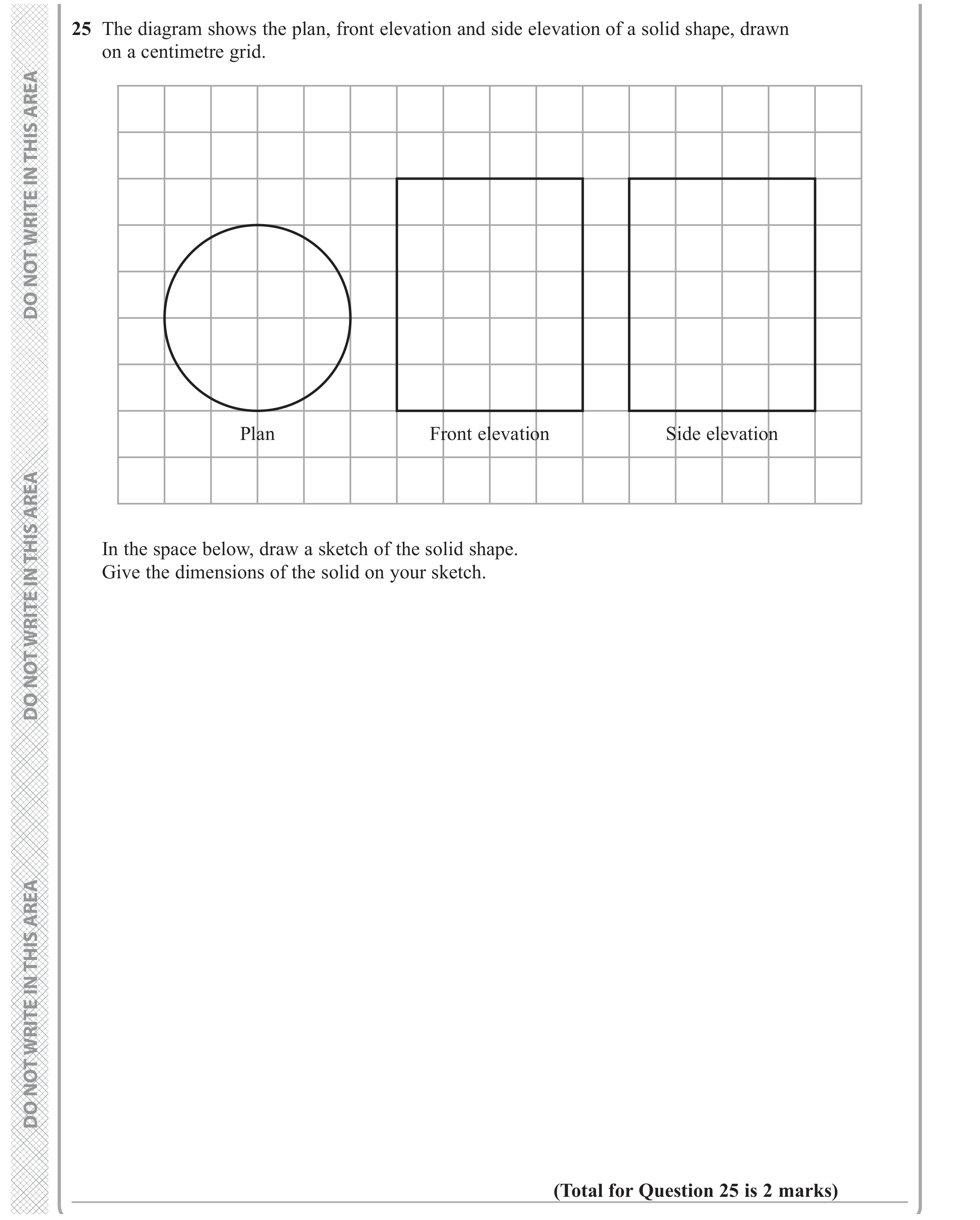 Question 25 — Stray — Edexcel GCSE June 2019