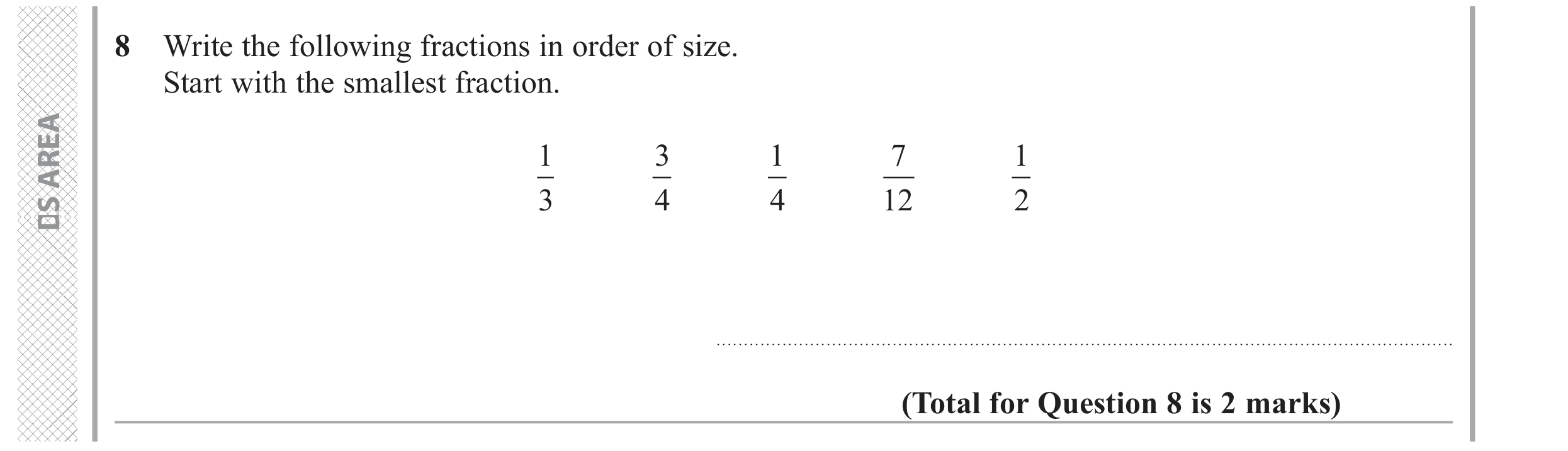 Question 8 — Fractions — Edexcel GCSE June 2019