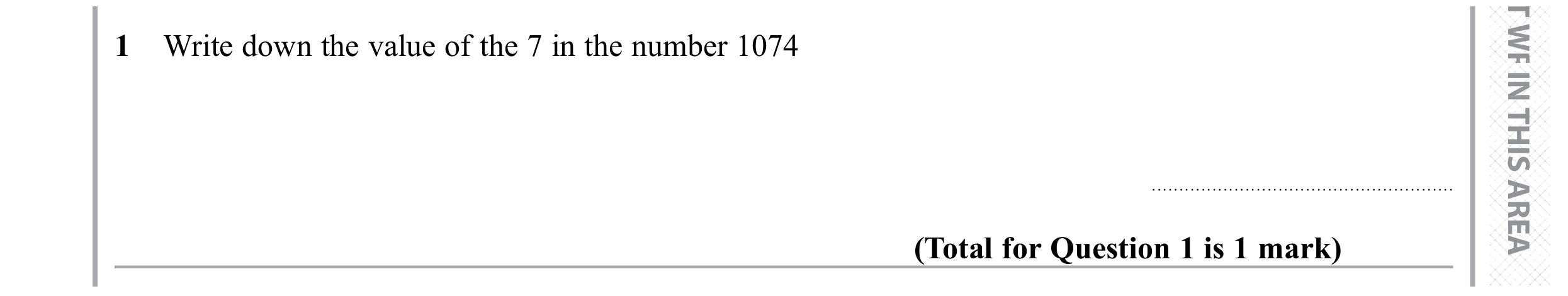 Question 1 — Place Value — Edexcel GCSE November 2019