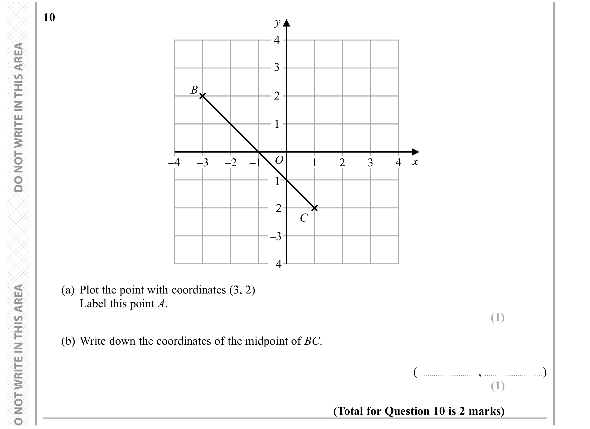 Question 10 — Coordinates, Midpoints — Edexcel GCSE November 2019