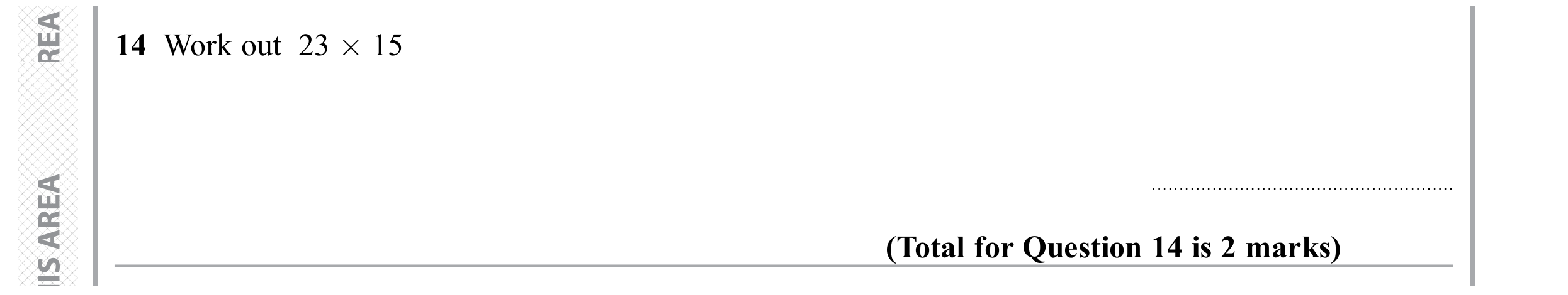 Question 14 — Multiplication — Edexcel GCSE November 2019