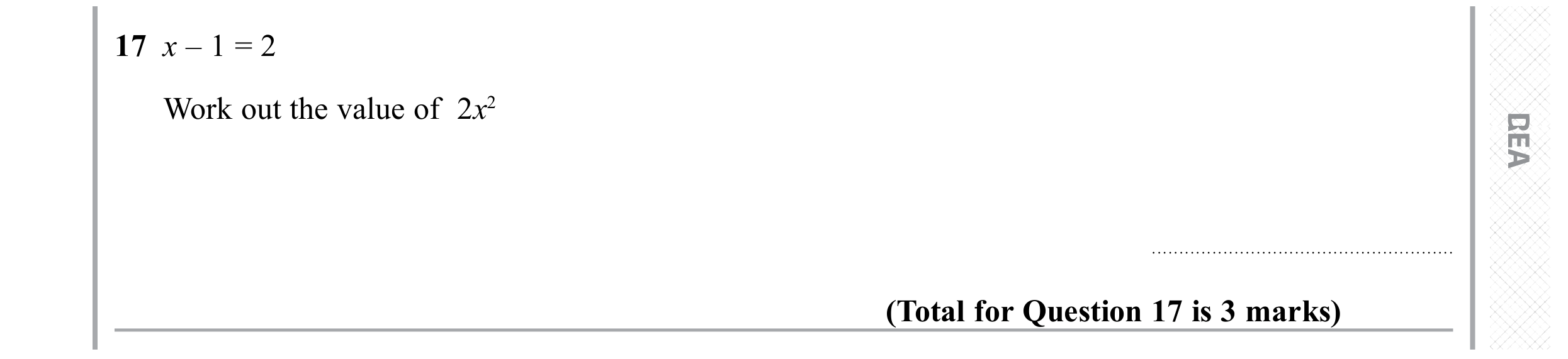 Question 17 — Linear Equations — Edexcel GCSE November 2019