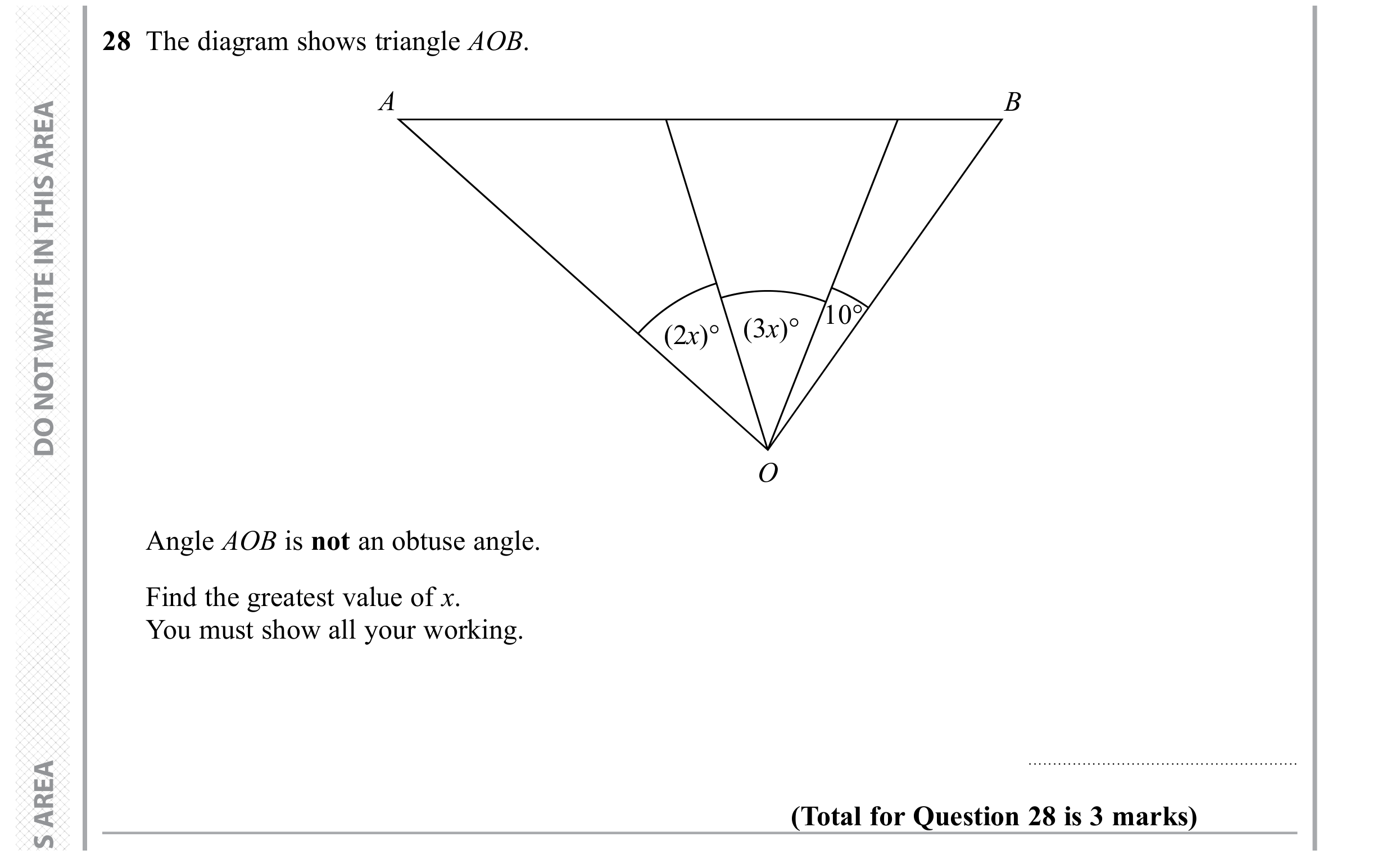 Question 28 — Angles — Edexcel GCSE November 2019