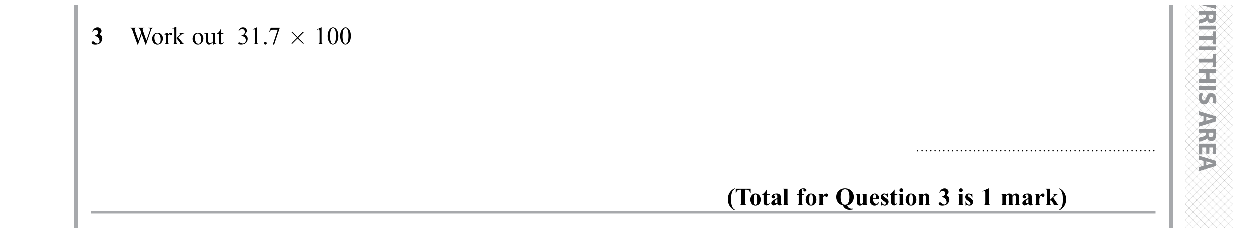 Question 3 — Multiplication — Edexcel GCSE November 2019