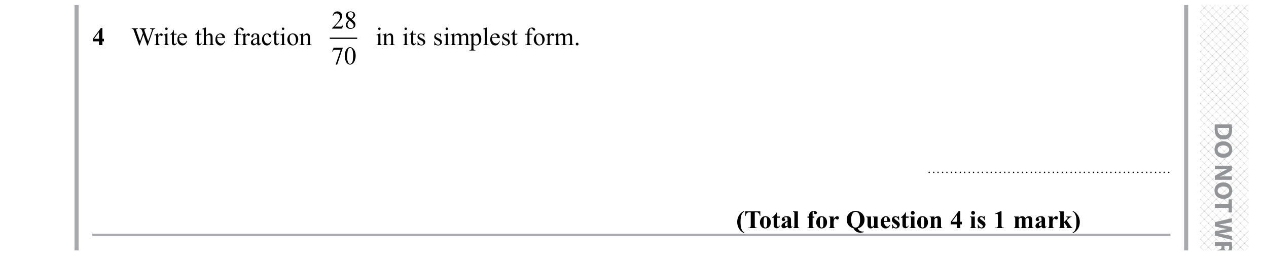 Question 4 — Fractions — Edexcel GCSE November 2019