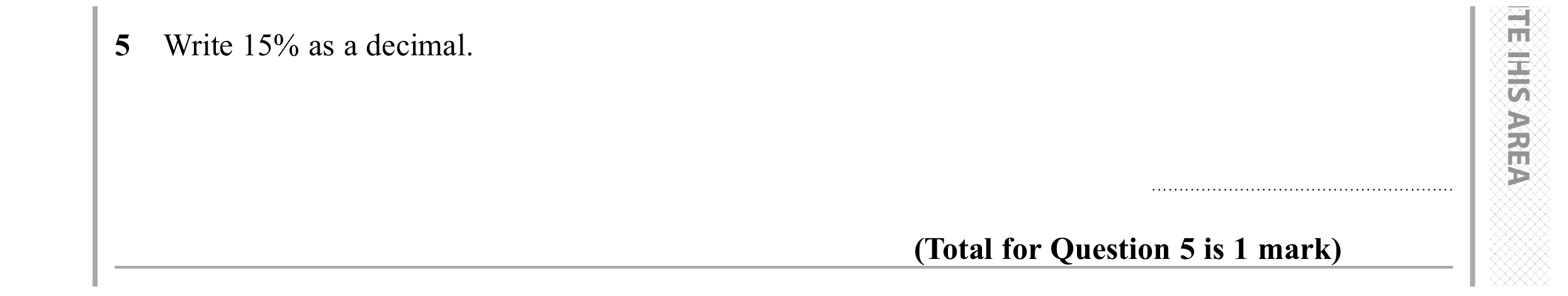 Question 5 — Decimals — Edexcel GCSE November 2019