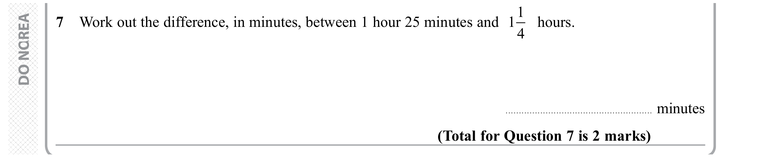 Question 7 — Unit Conversions, Fractions — Edexcel GCSE November 2019