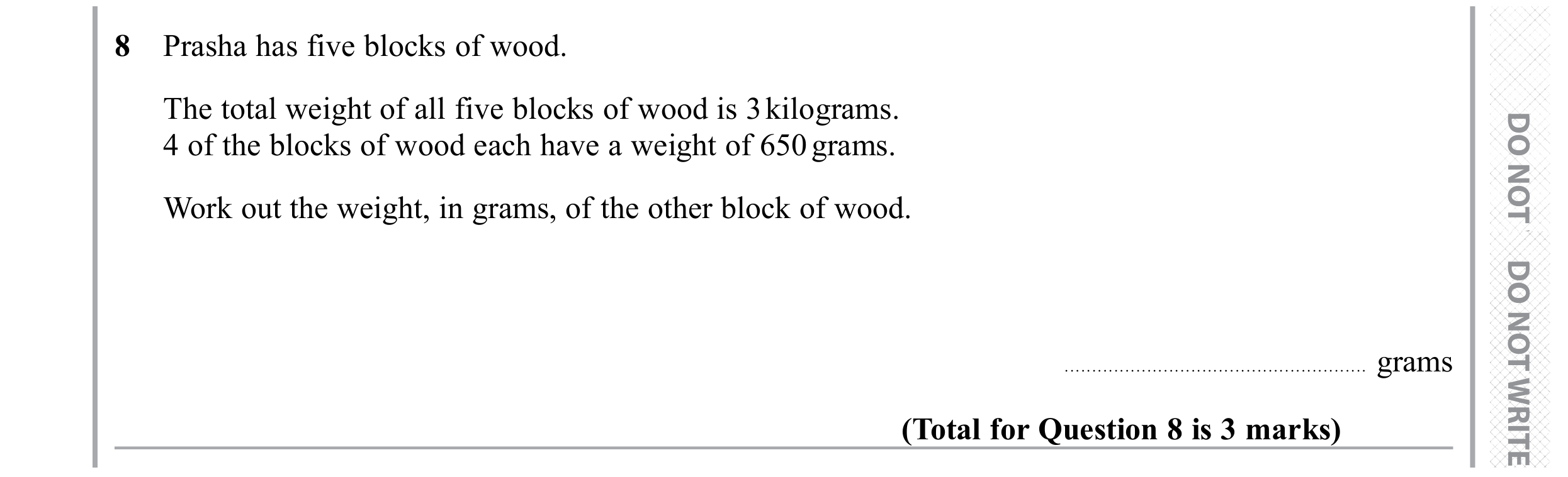 Question 8 — Unit Conversions — Edexcel GCSE November 2019