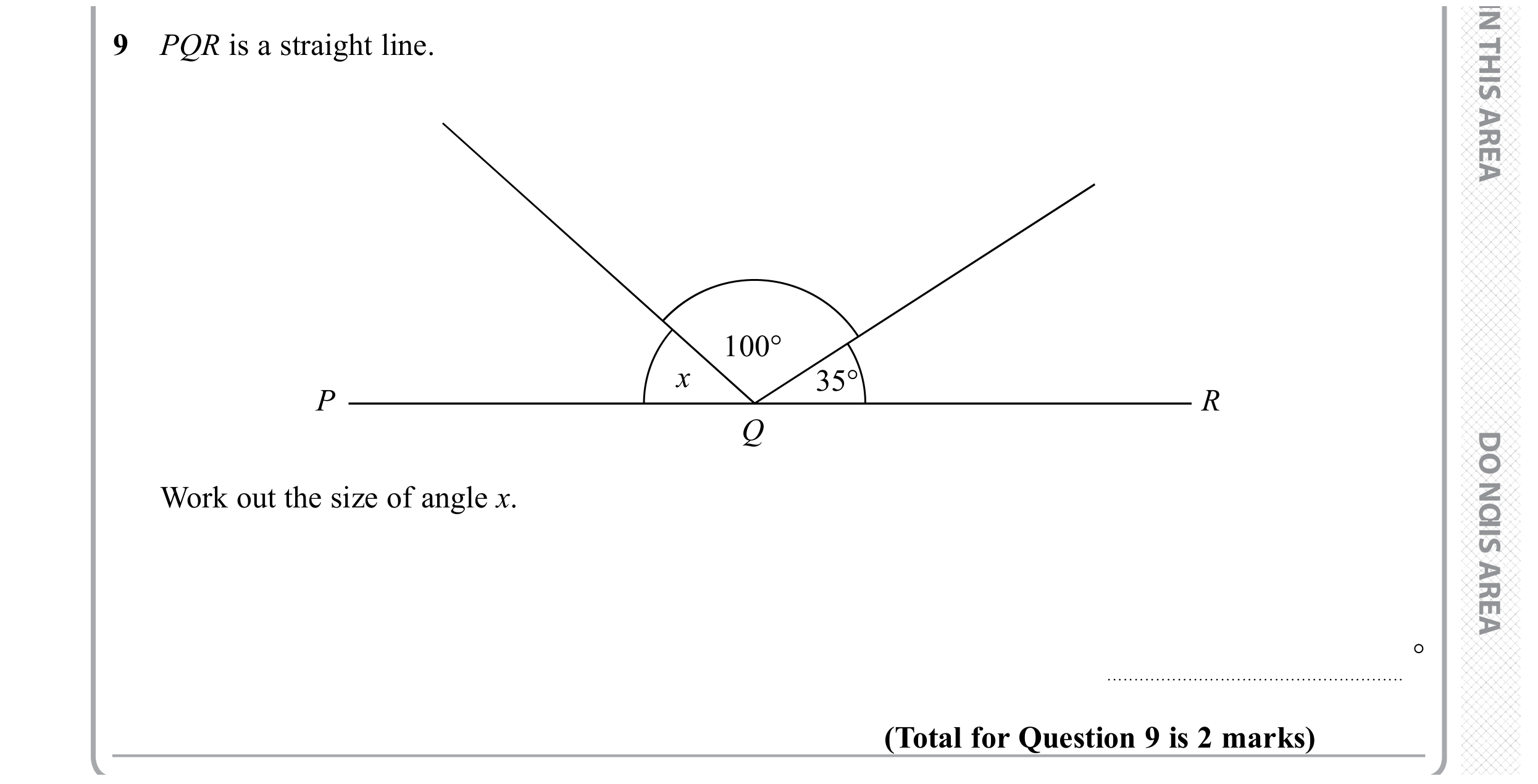 Question 9 — Angles — Edexcel GCSE November 2019