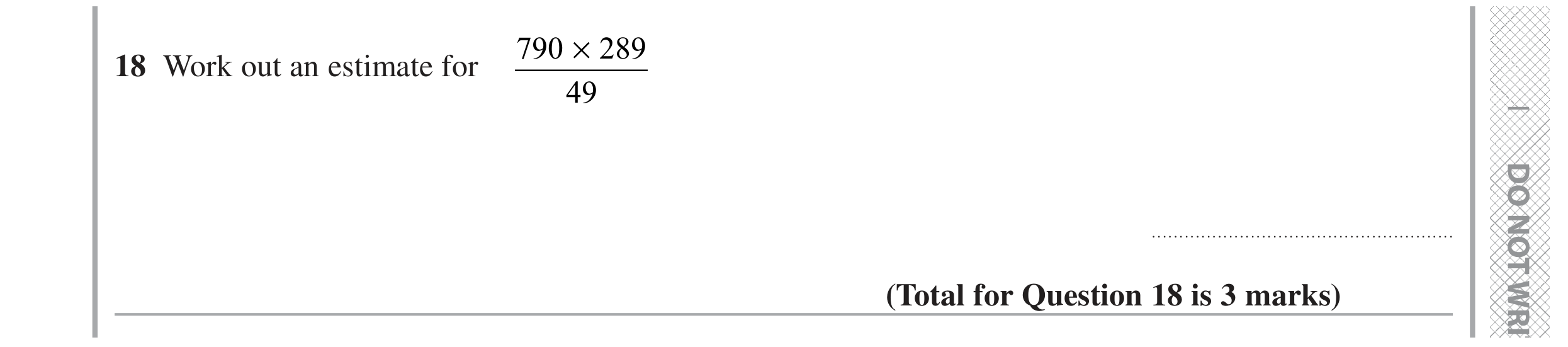 Question 18 — Estimations — Edexcel GCSE November 2020