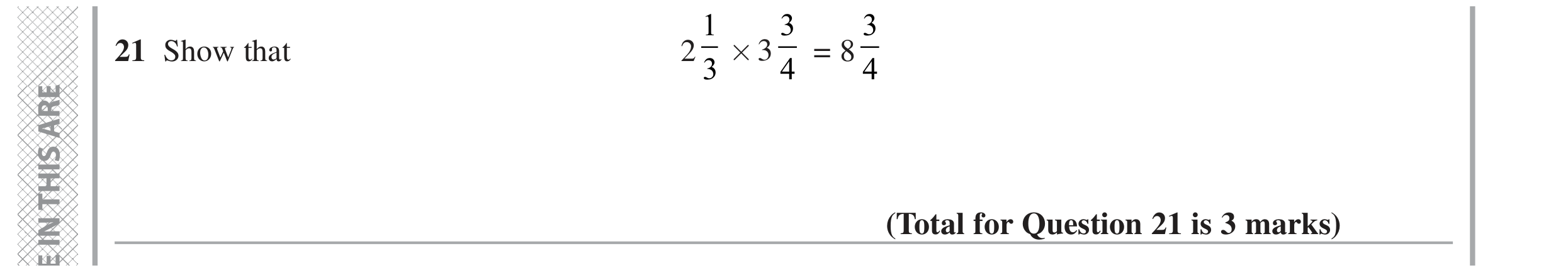 Question 21 — Fractions — Edexcel GCSE November 2020
