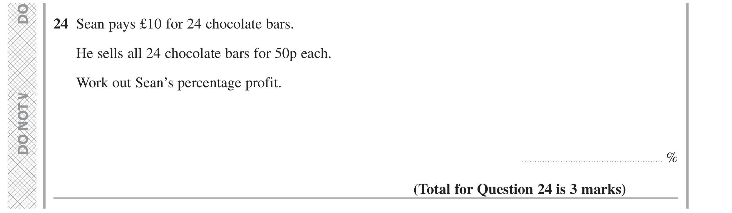 Question 24 — Percentages — Edexcel GCSE November 2020