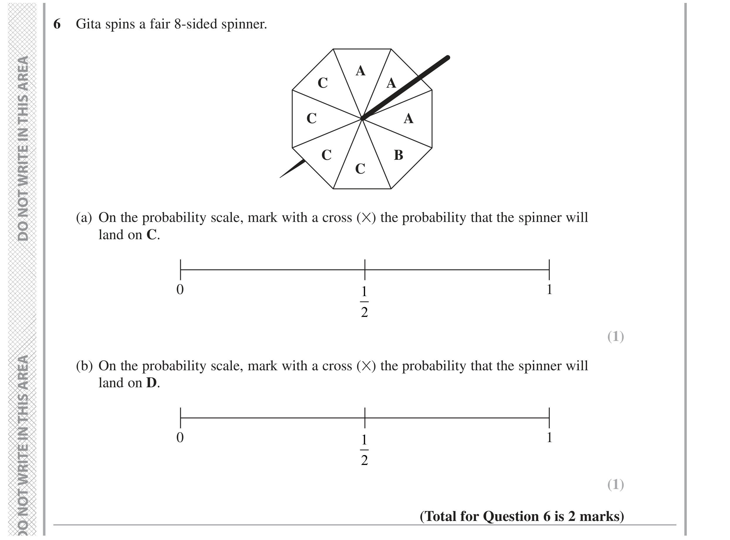 Question 6 — Probability — Edexcel GCSE November 2020
