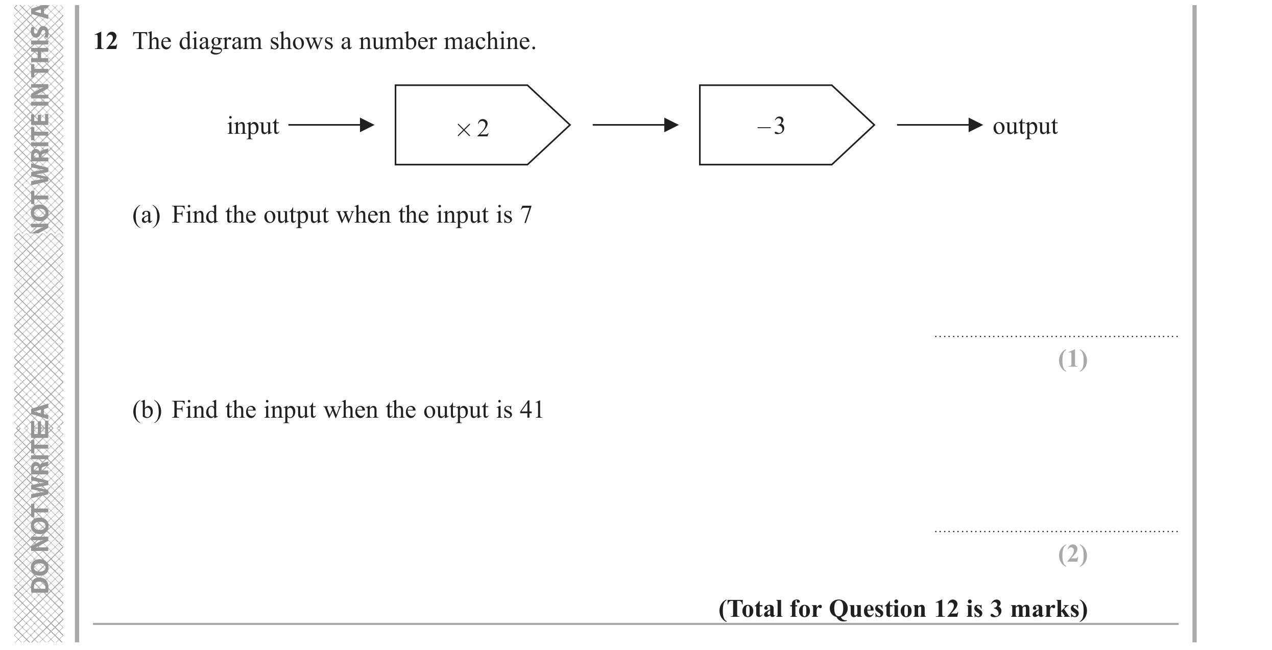 Question 12 — Functions — Edexcel GCSE November 2020 (2)