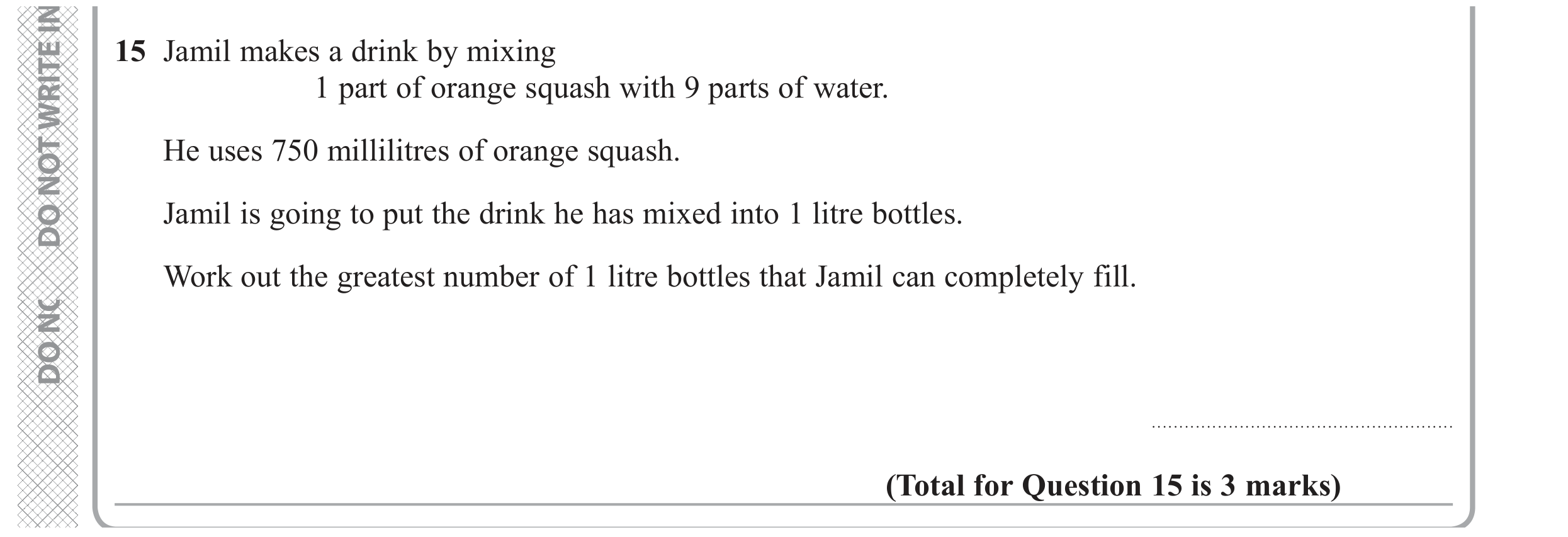 Question 15 — Stray — Edexcel GCSE November 2020 (2)