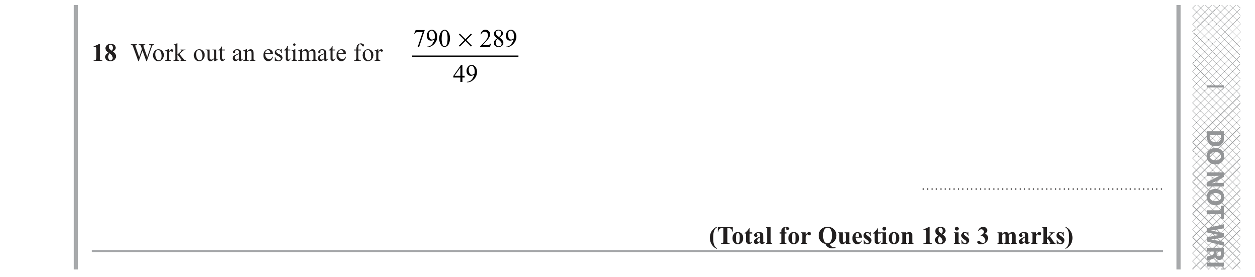Question 18 — Estimations — Edexcel GCSE November 2020 (2)