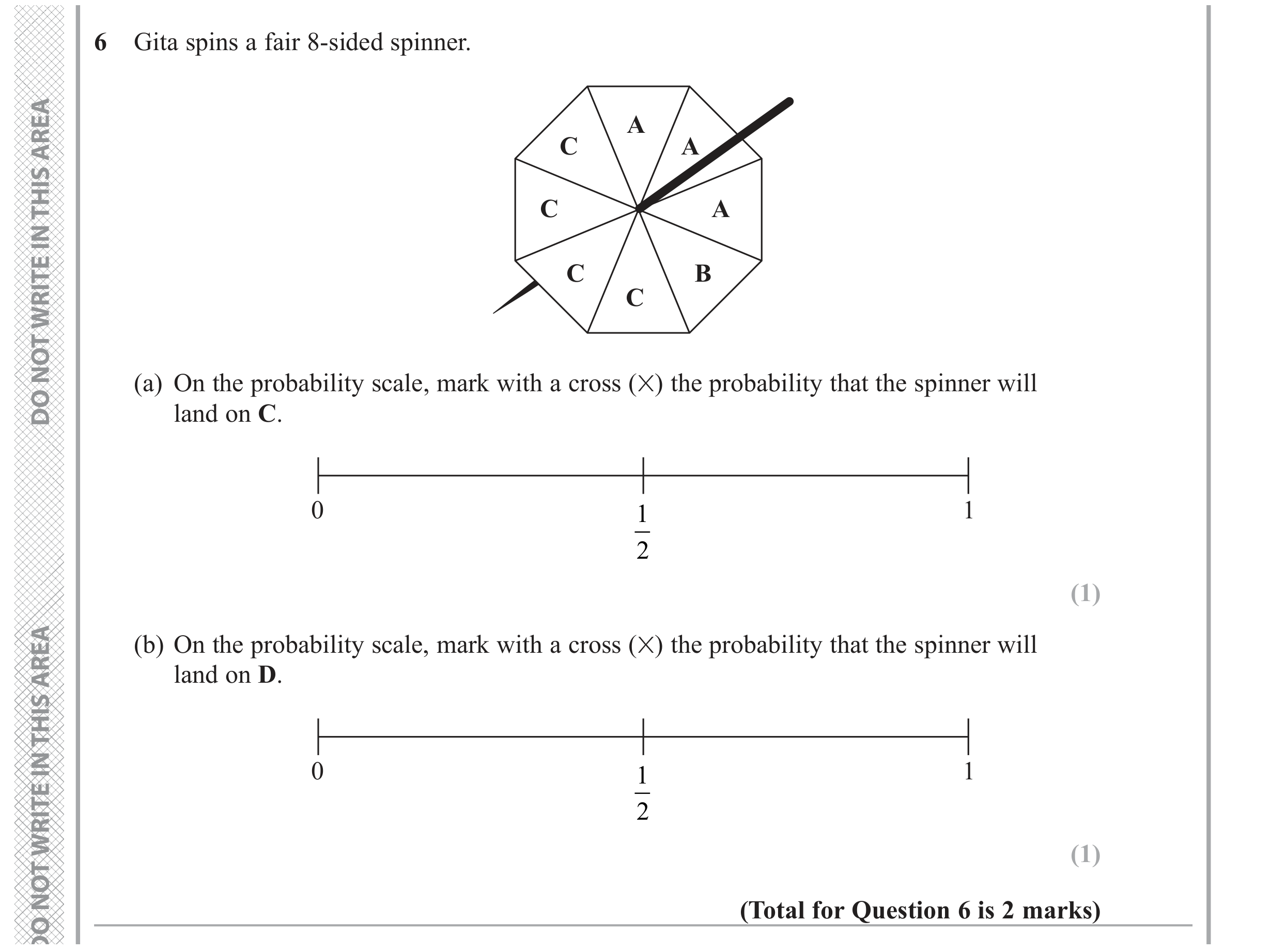 Question 6 — Probability — Edexcel GCSE November 2020 (2)