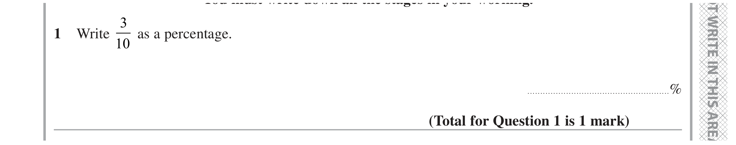 Question 1 — Percentages — Edexcel GCSE November 2021