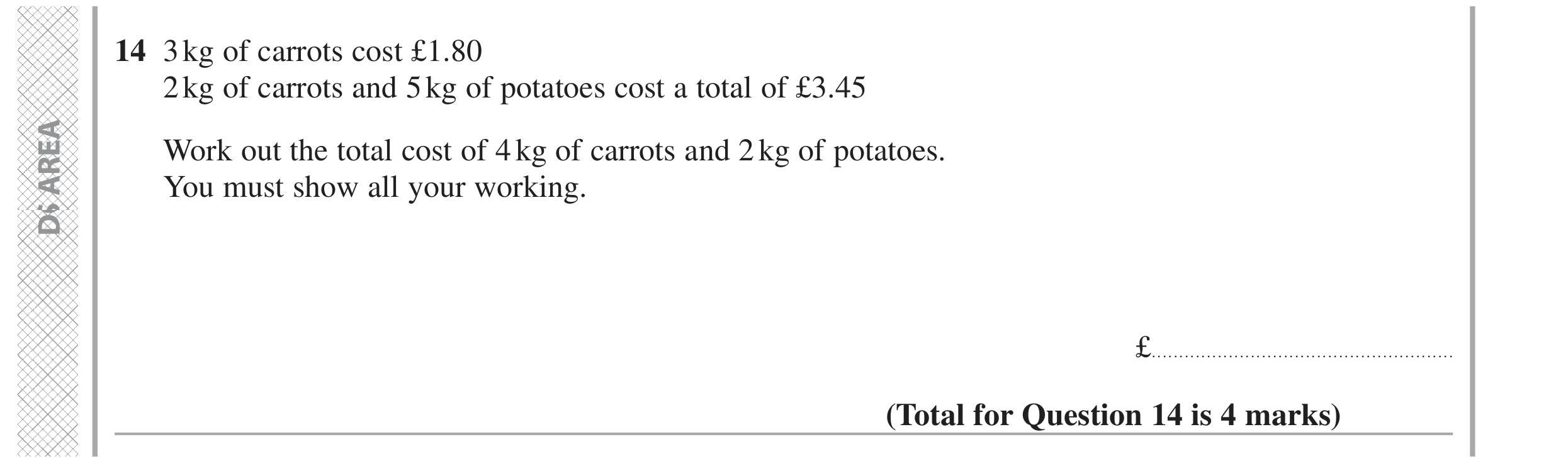 Question 14 — Money Problems — Edexcel GCSE November 2021