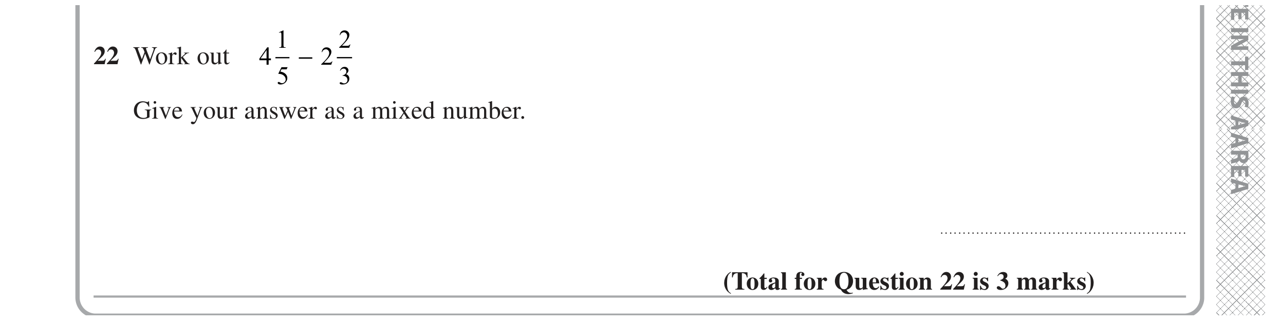 Question 22 — Fractions — Edexcel GCSE November 2021