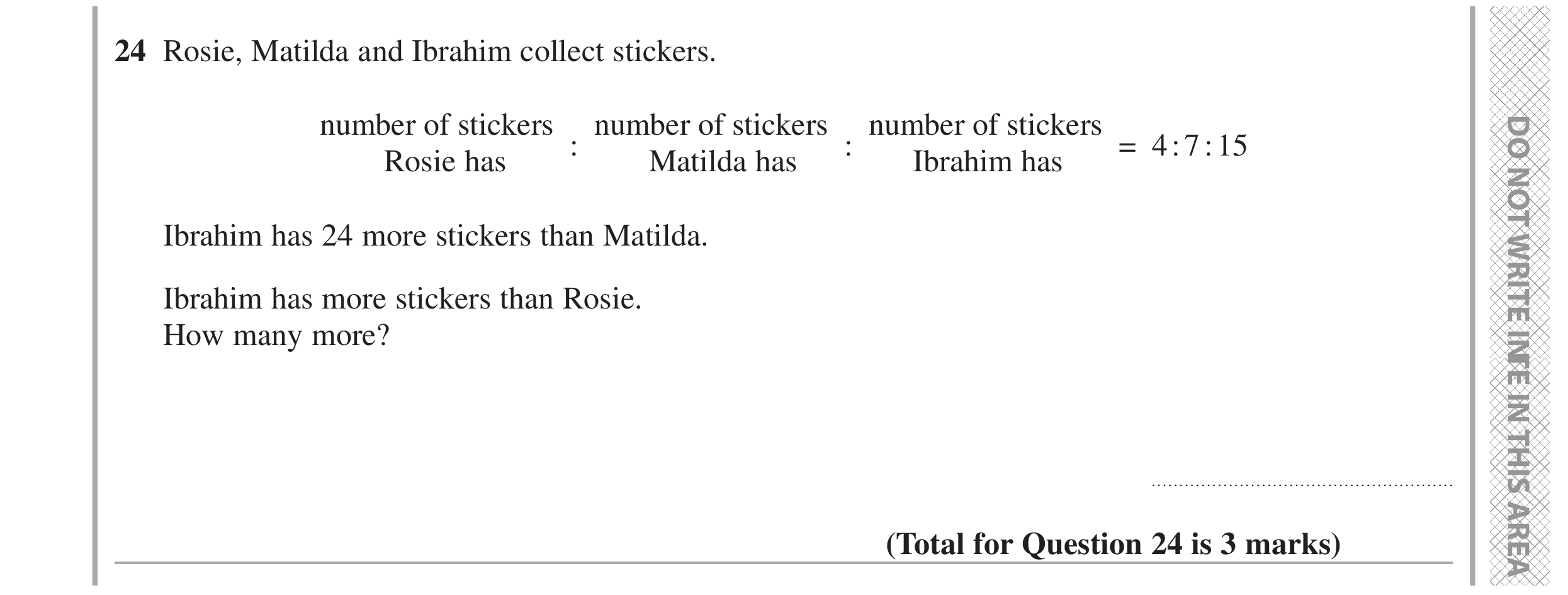 Question 24 — Ratios — Edexcel GCSE November 2021