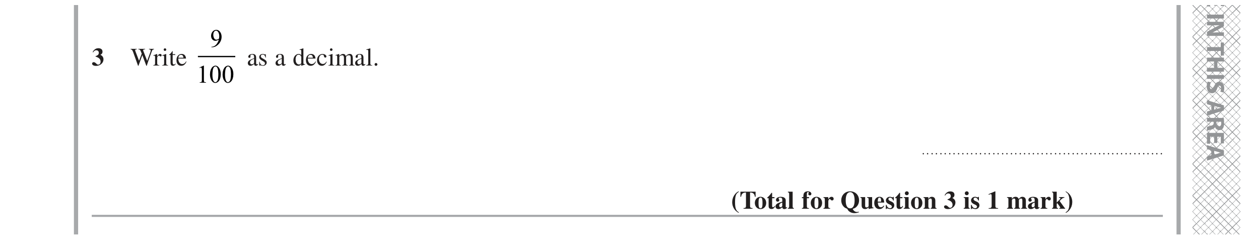Question 3 — Decimals — Edexcel GCSE November 2021