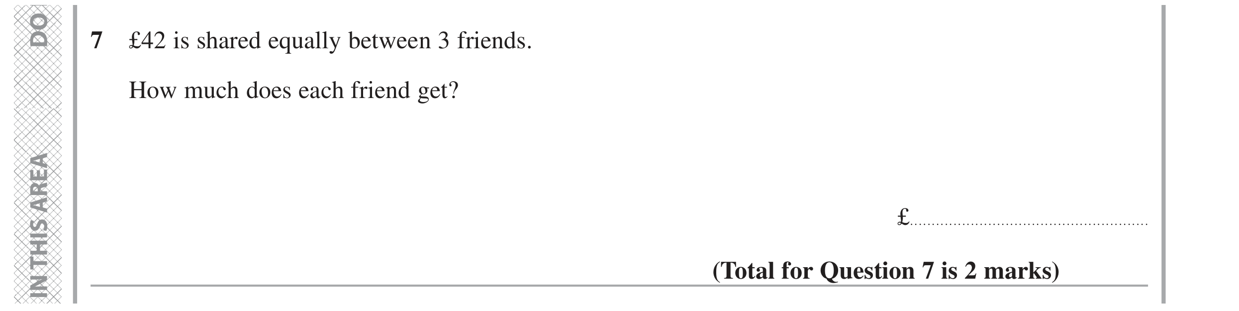 Question 7 — Money Problems — Edexcel GCSE November 2021