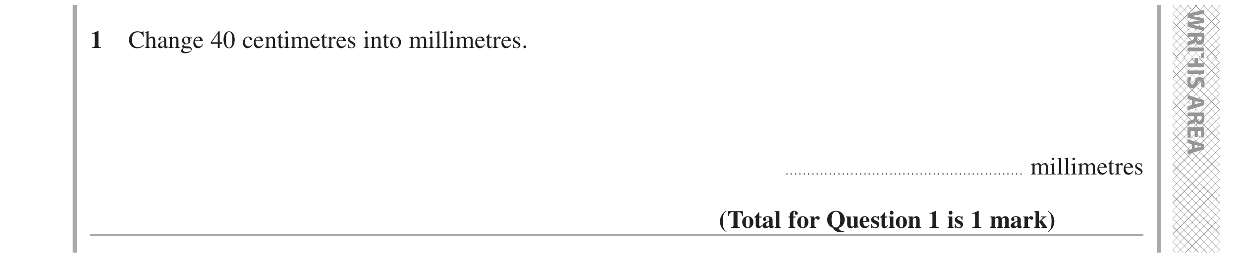 Question 1 — Unit Conversions — Edexcel GCSE June 2022