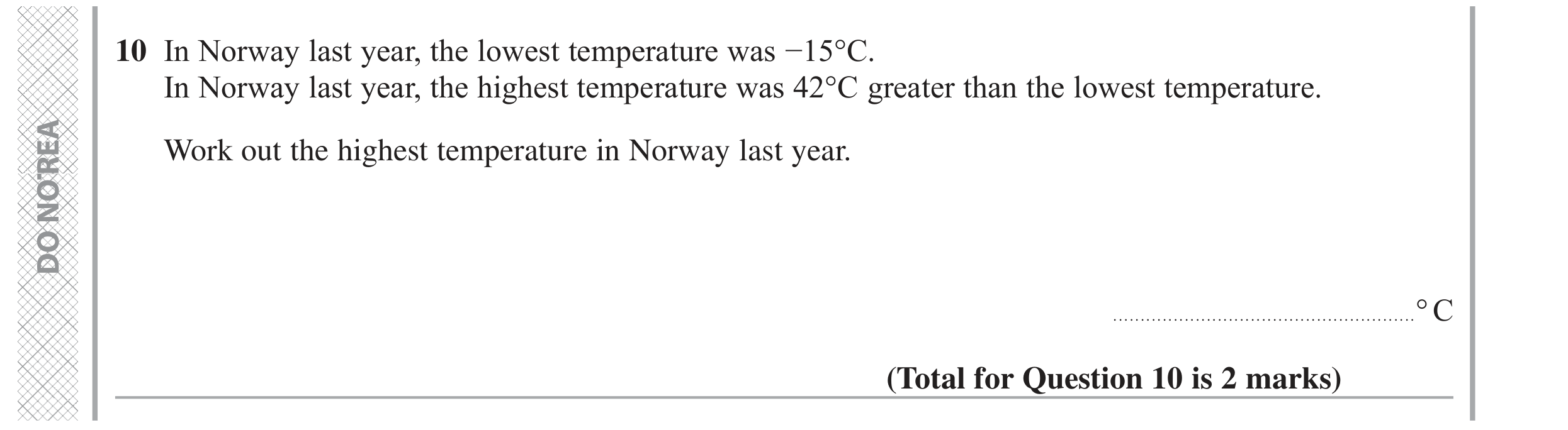 Question 10 — Stray — Edexcel GCSE June 2022