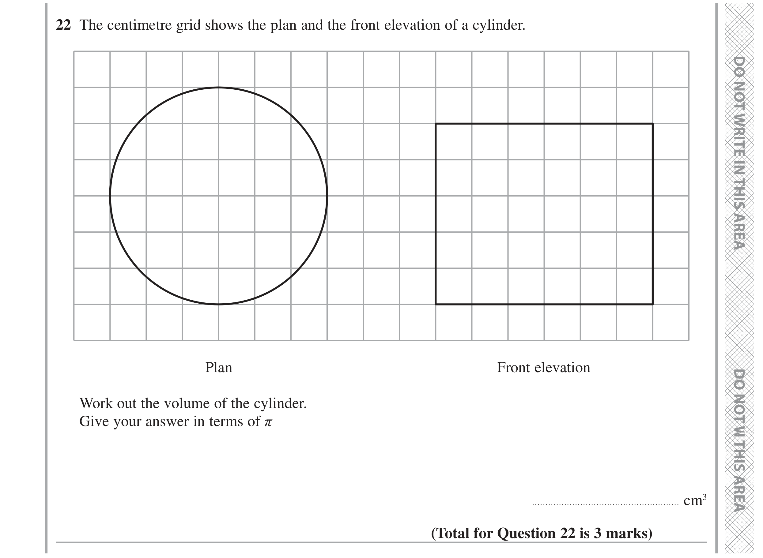 Question 22 — 3D Shapes and Volume — Edexcel GCSE June 2022