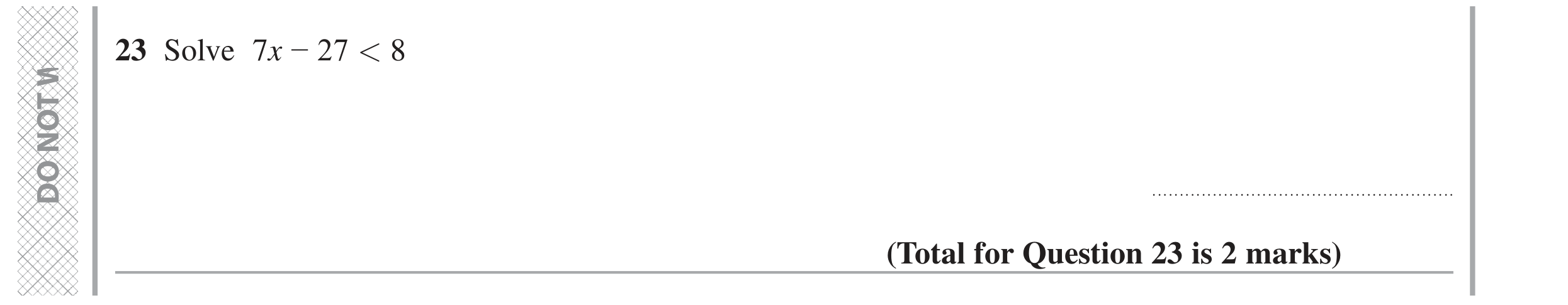 Question 23 — Inequalities — Edexcel GCSE June 2022