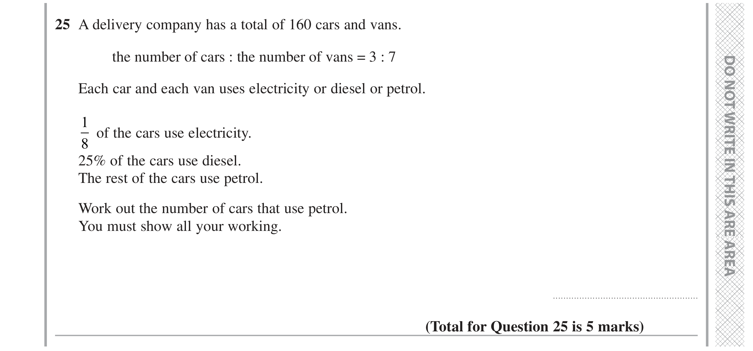 Question 25 — Ratios, Fractions, Percentages — Edexcel GCSE June 2022