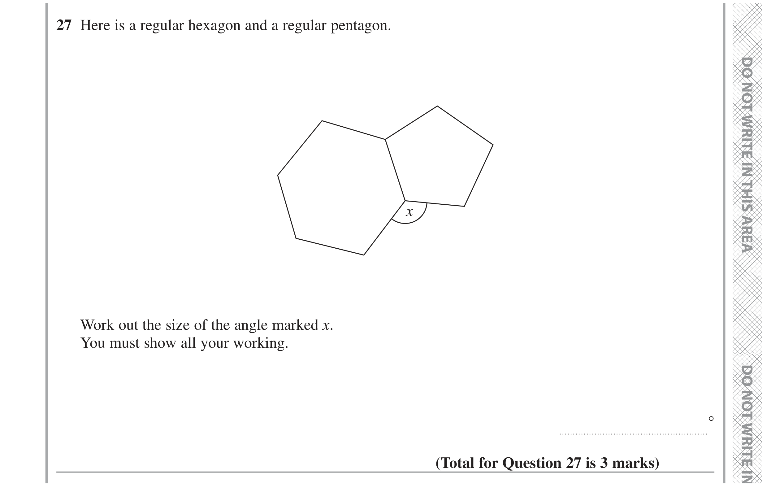 Question 27 — Angles — Edexcel GCSE June 2022