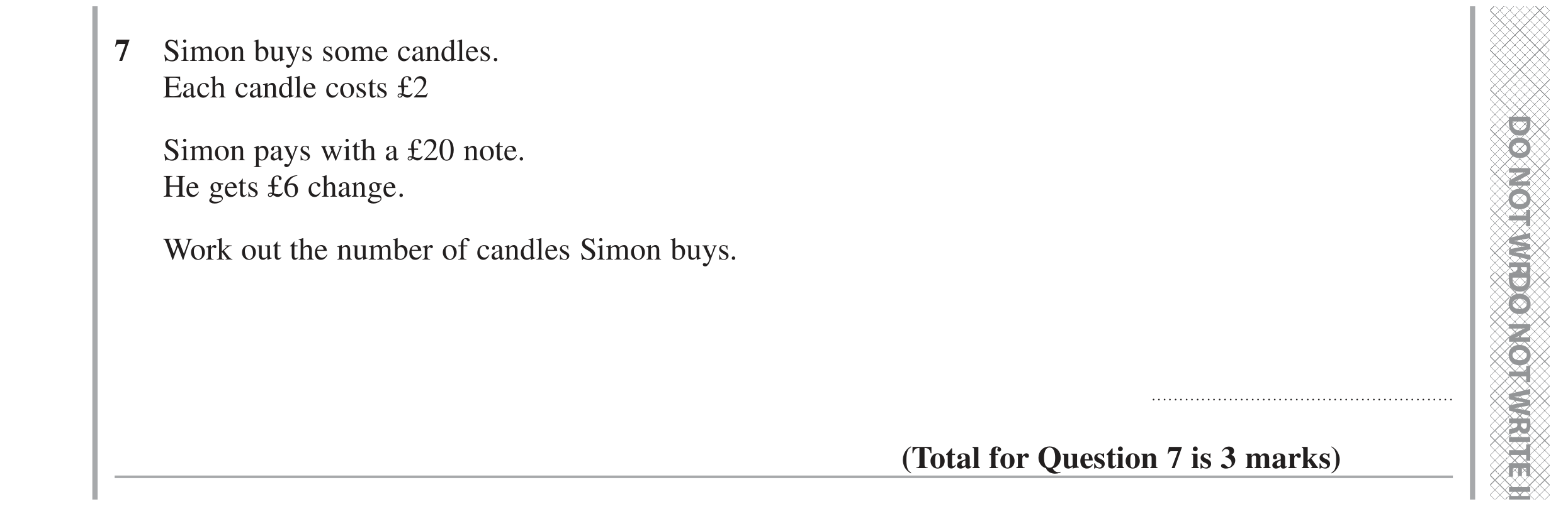 Question 7 — Money Problems — Edexcel GCSE June 2022
