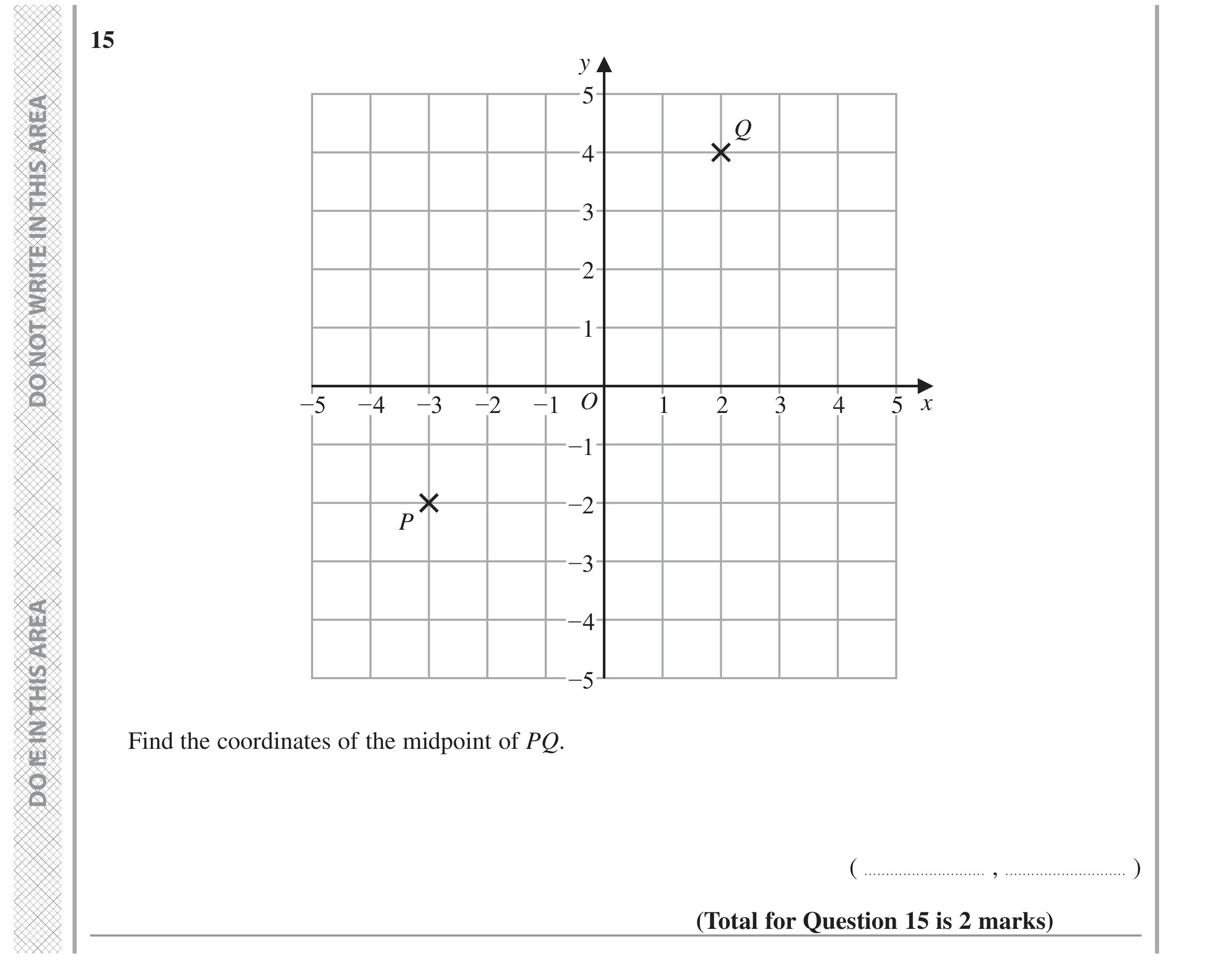 Question 15 — Coordinates, Midpoints — Edexcel GCSE November 2022