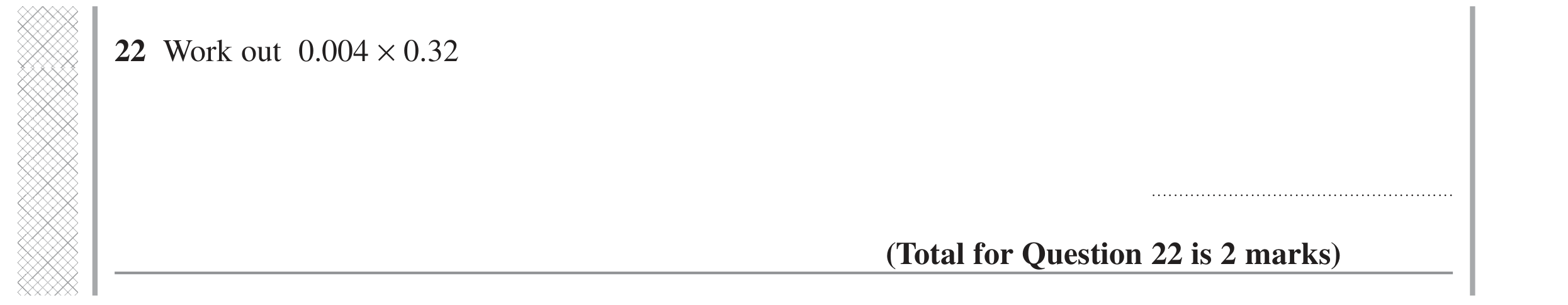 Question 22 — Multiplication — Edexcel GCSE November 2022