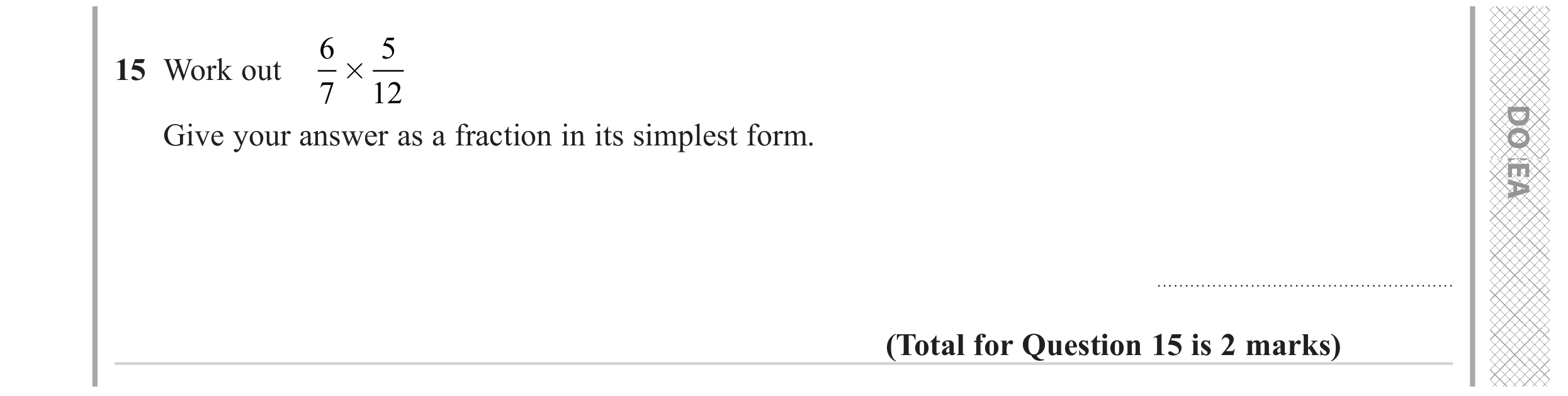Question 15 — Fractions — Edexcel GCSE June 2023