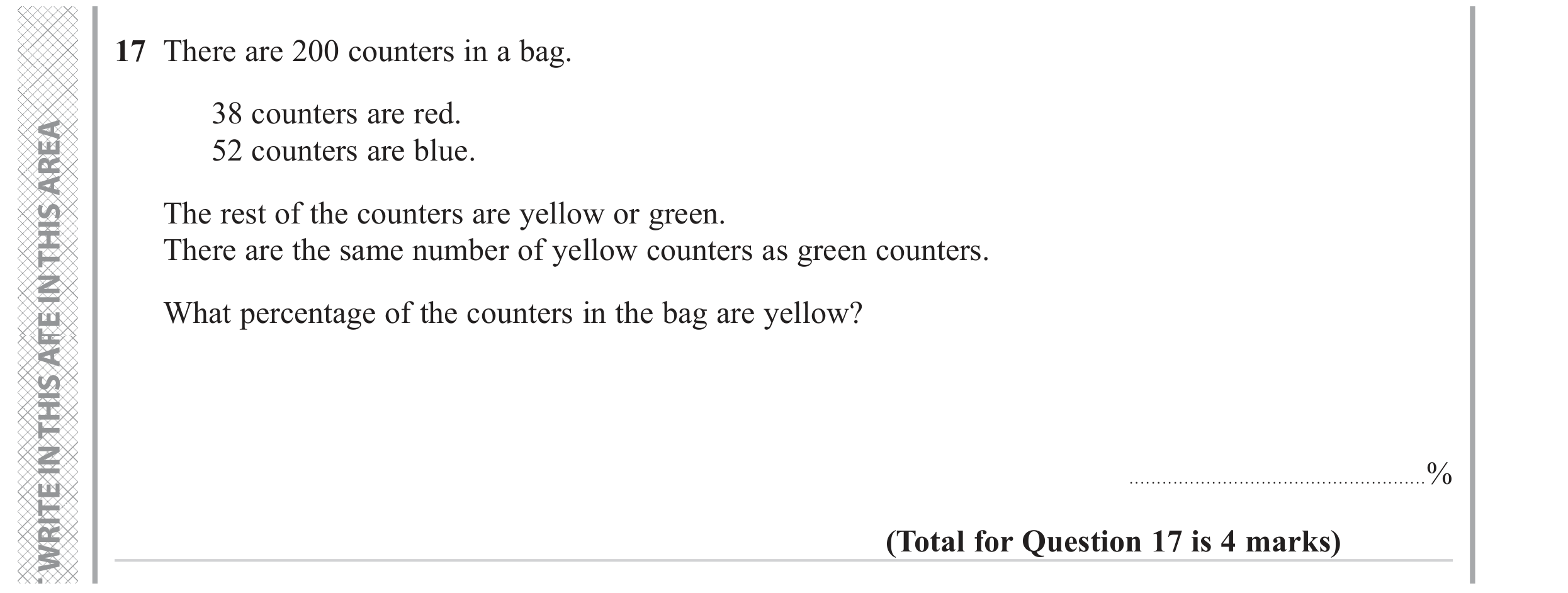 Question 17 — Percentages — Edexcel GCSE June 2023