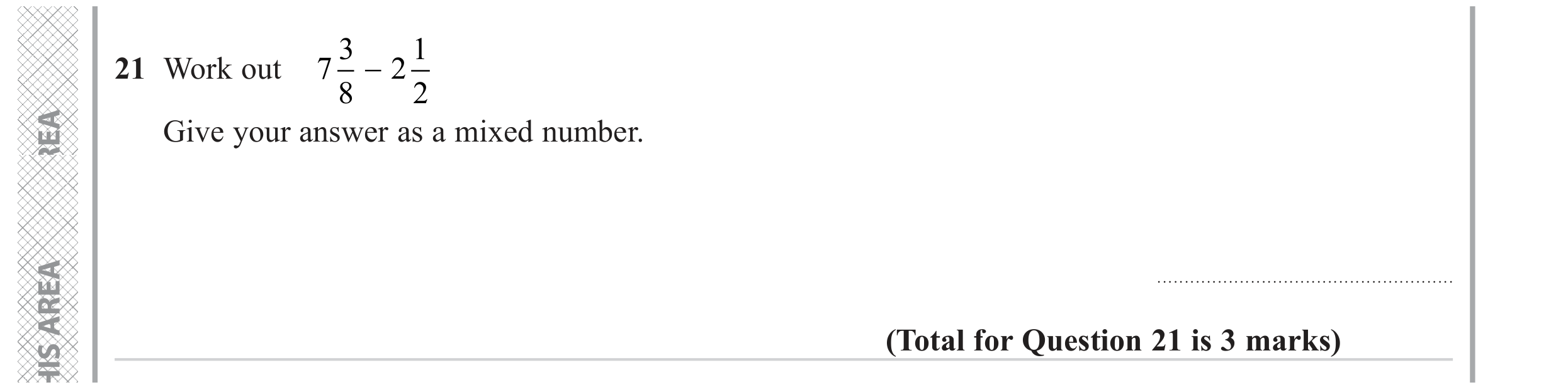 Question 21 — Fractions — Edexcel GCSE June 2023