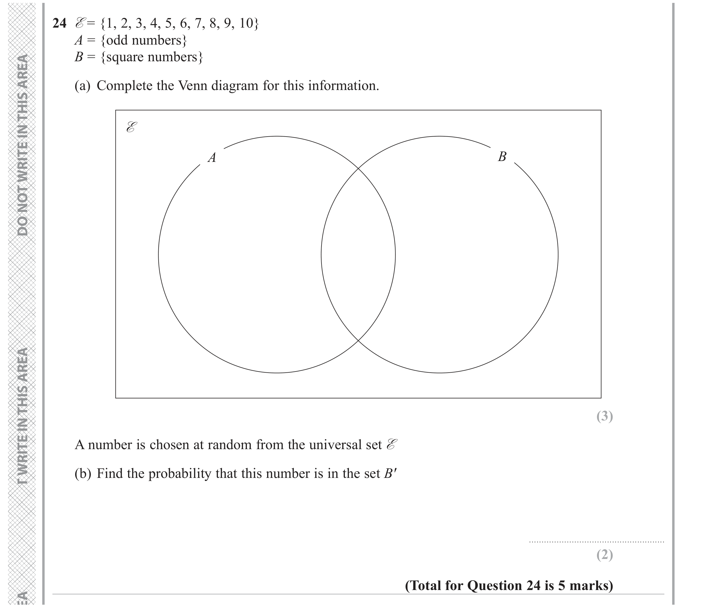 Question 24 — Set Notation, Probability — Edexcel GCSE June 2023