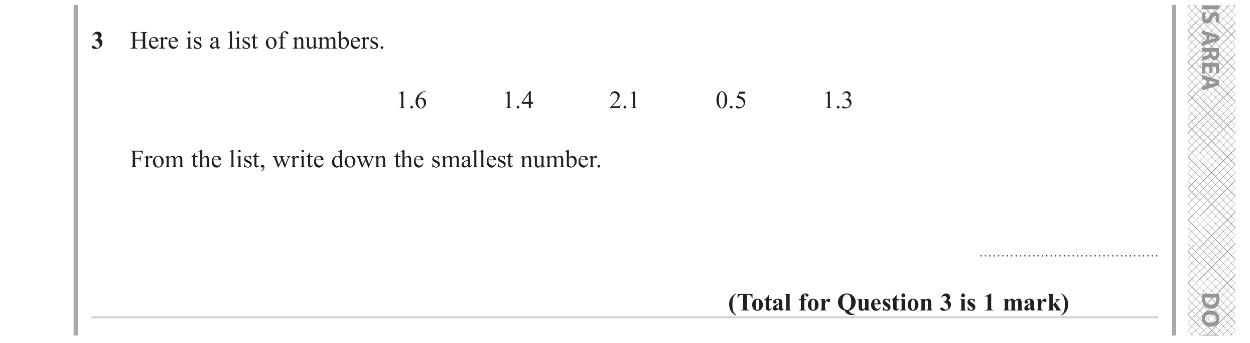 Question 3 — Decimals — Edexcel GCSE June 2023