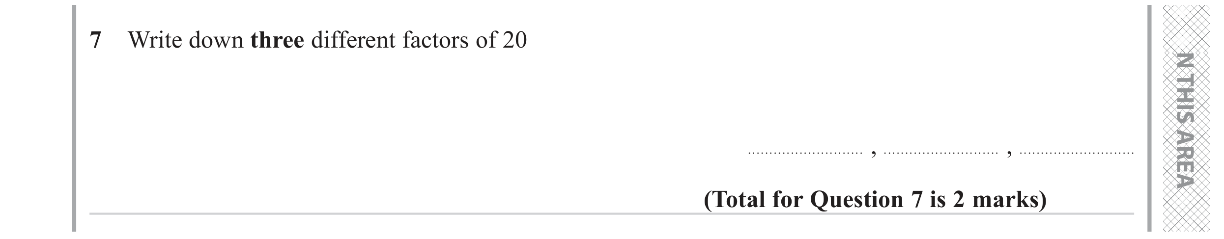 Question 7 — Factors — Edexcel GCSE June 2023