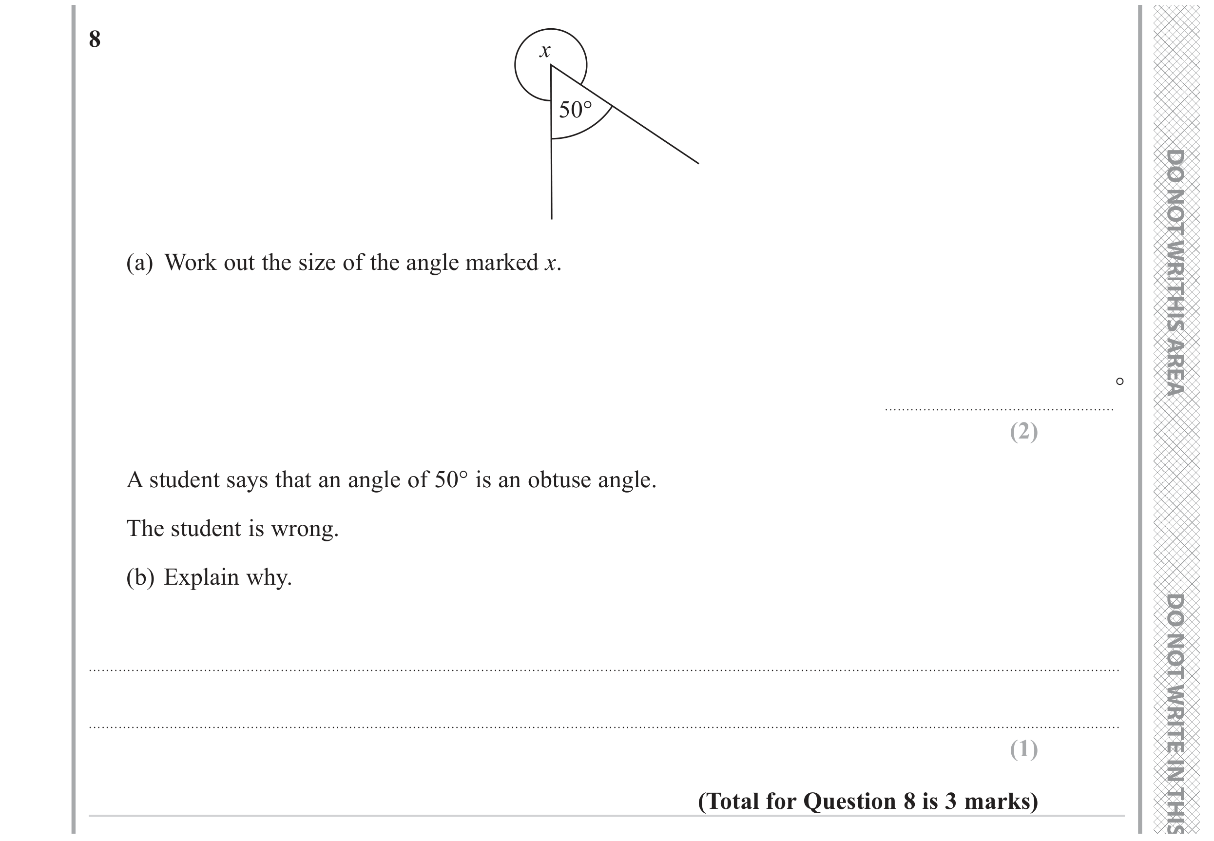 Question 8 — Angles — Edexcel GCSE June 2023